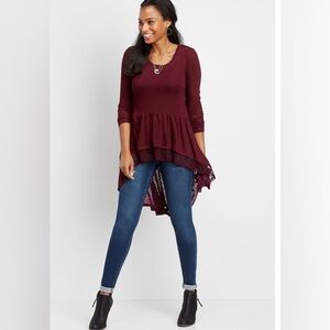 Maurices high-low hem ruffle duster top size XXL